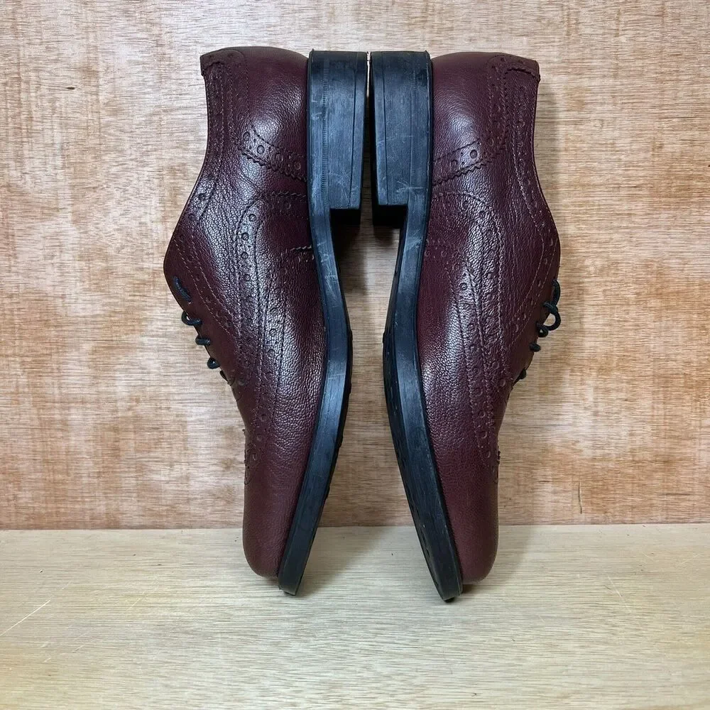 Boemos Made In Italy Men’s Size 7.5 US, 40 EU Brown Leather‎ Derby Wingtip Shoes
